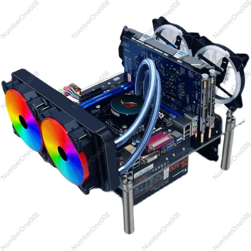 ITX/MATX Acrylic Case with Transparent Panels and Bottom Power Supply