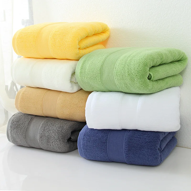 2PCS 100% Cotton Padded Towel  Blue Female Luxury High Quality Super Absorbent Soft Bathroom Hotel Bath Towel  Yellow Male White