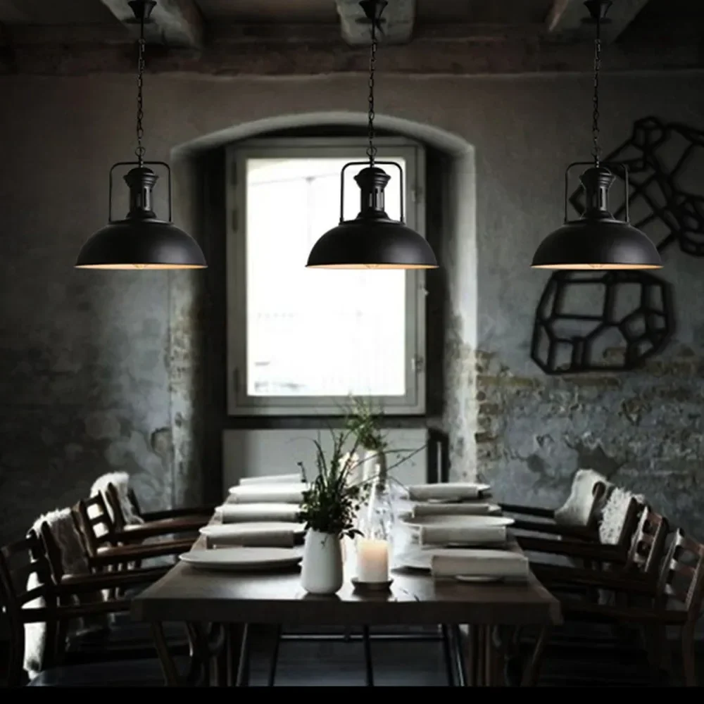 Vintage Industrial Black Birdcage Pendant Lights Iron Minimalist Retro Light Loft Lamp Metal Cage Lighting Pendant Lights E27