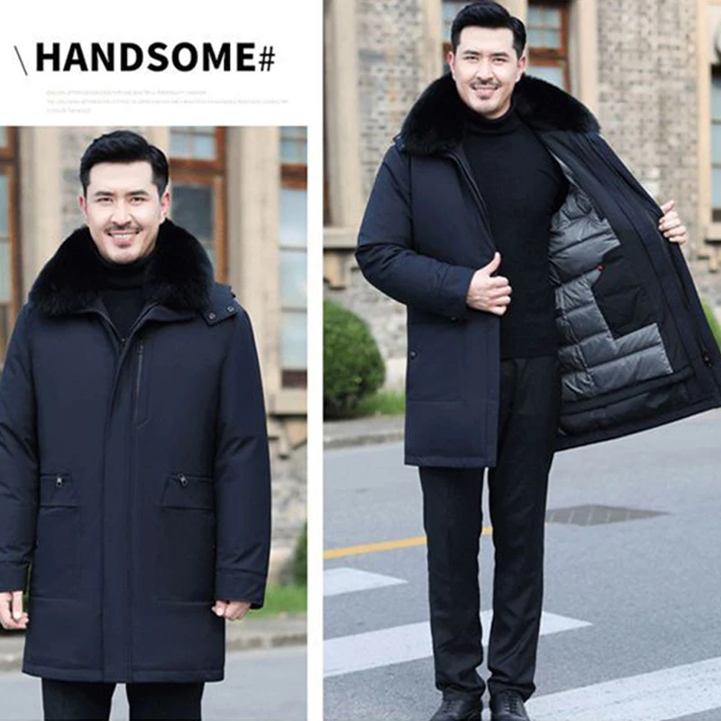 سترة رجالية لمنتصف العمر وكبار السن مع بطانة داخلية قابلة للفصل ملابس خارجية للشتاء للأب معطف رجالي سترة #6