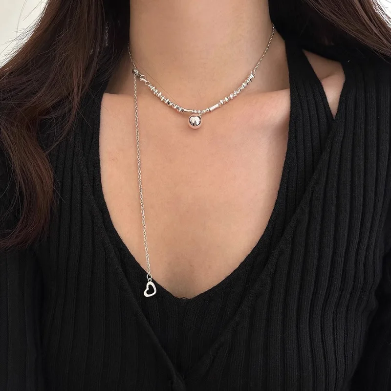 PANJBJ 925 Sterling Silber Unregelmäßige Shell Halskette für Frauen Minimalismus Mode Design Trend Süße Schmuck Geschenk Dropshipping – Detail 31