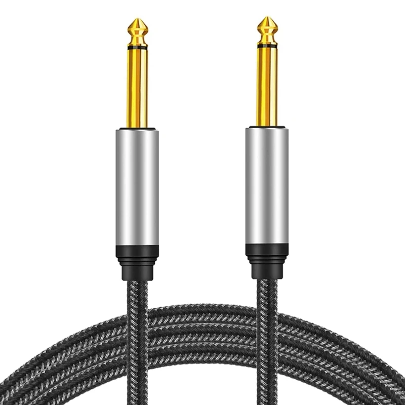Guitar Instrument Cable 1/4 Inch to 1/4 inch TS Straight Male to Male 6.35mm Mono with Alloy Connector and Braid