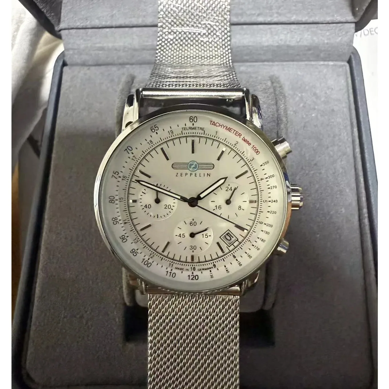 Luxuriöse Zeppelin Herrenuhr Automatik Datum Quarz Drei-Augen Multifunktions-Chronograph Gehäuse Business Mode
