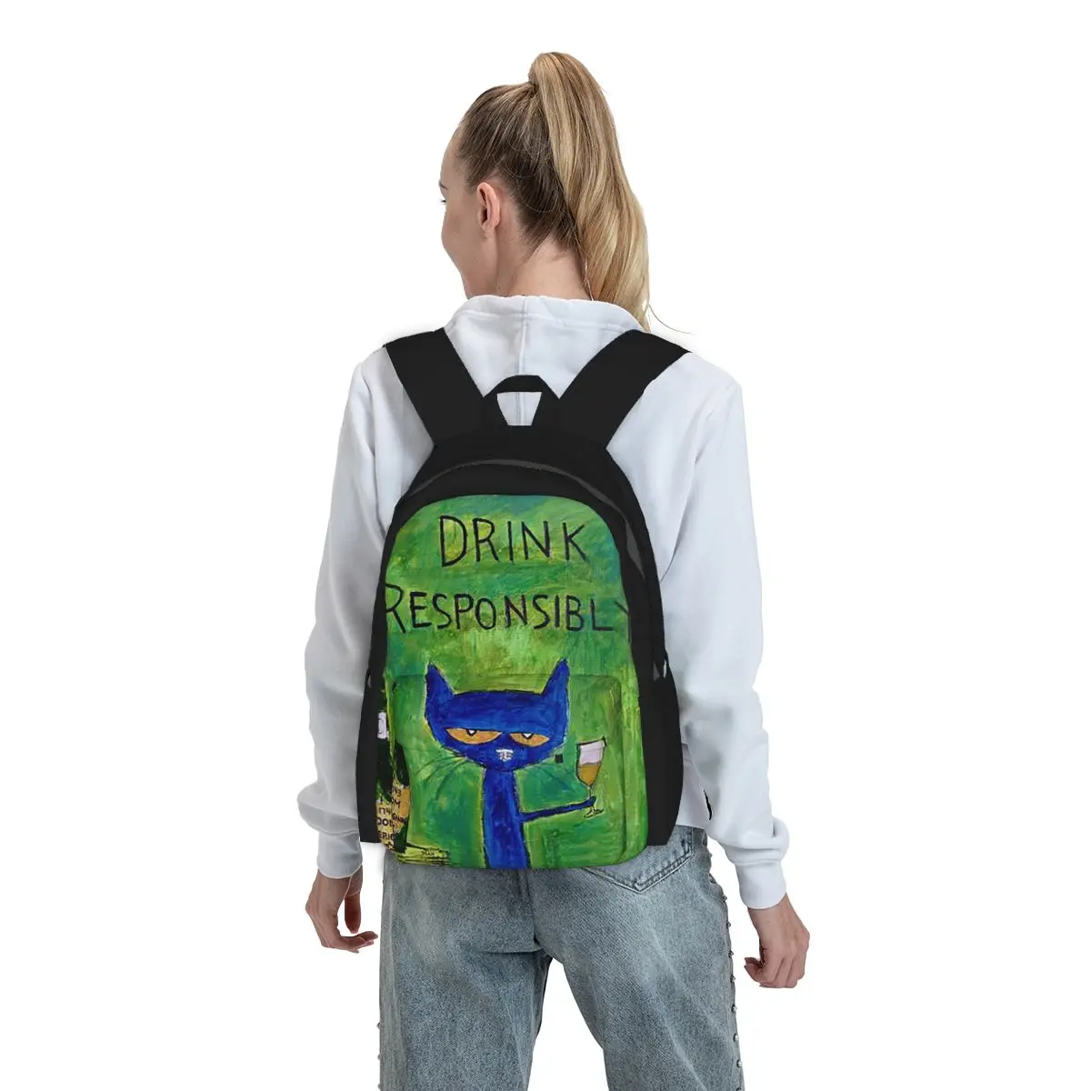 

Pete The Cat Backpack Boys Girls BookBag Kids School Bag Laptop Shoulder Bags for Men Women