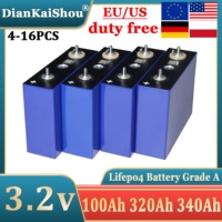 New 3.2V 100ah 320ah 340ah Lifepo4 Grade A battery 3C high-power energy storage rechargeable battery DIY 12V 24V 48V duty-free