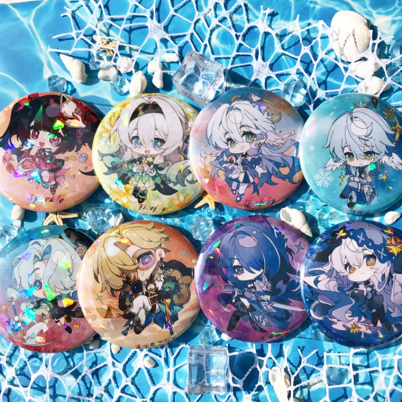 Anime Honkai: Star Rail Robin Firefly Raiden Bosenmori Mei Cosplay Costume Accessories Brooch Pin Cartoon Badge Backpack Pendant