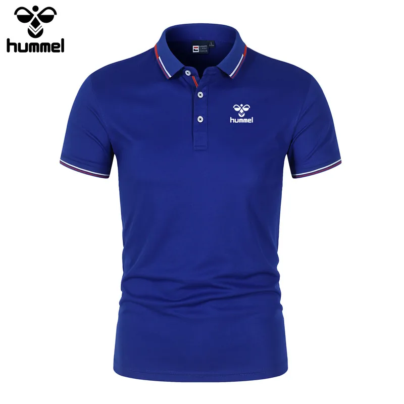 2024 New HUMMEL Polo Shirt Men\'s Summer Short Sleeve T-shirt Brand Breathable Work Clothes Brand Polo Shirt Wholesale Shirt of S