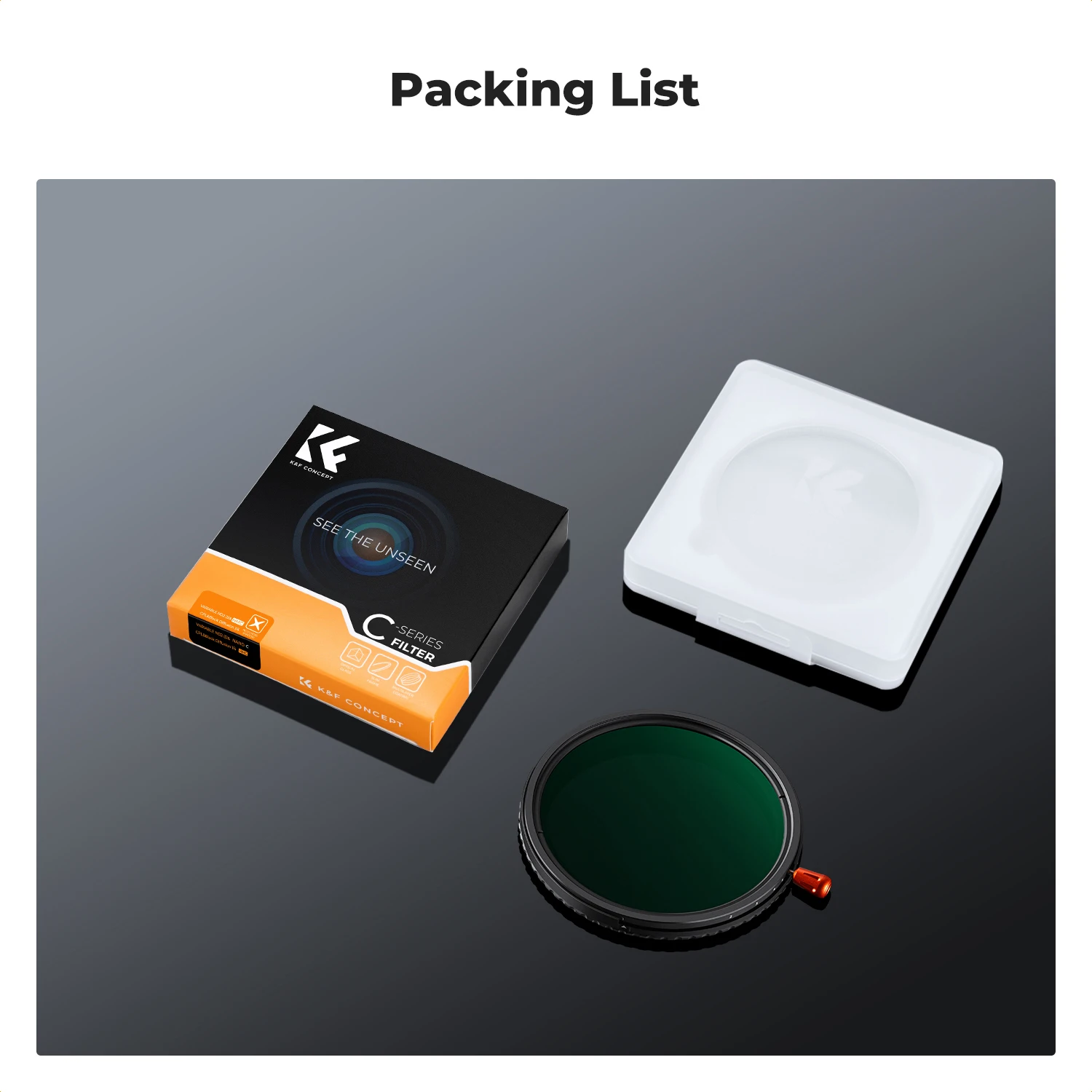 K&F Concept 3 in 1 1/4 Black Diffusion Mist & Variable ND2-32(1-5 Stops) & CPL Filter for 37-82mm 49 52 67 72 77 82 Camera Lens