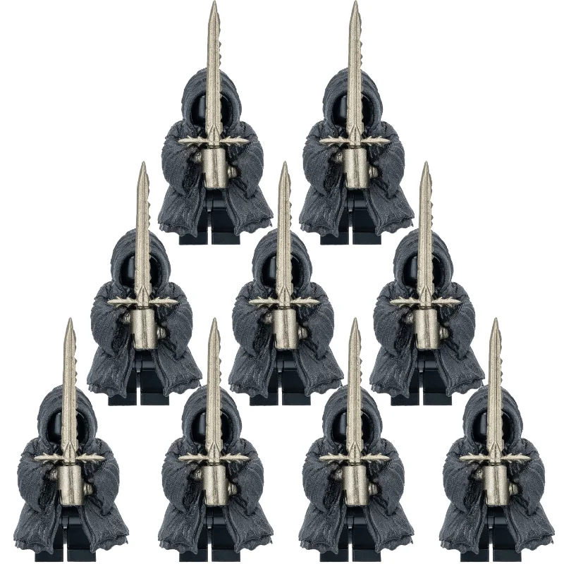

Third-Party Ringwraith - Style Building Block Figure - HN576 Model with Hooded Cloak & Sword, Ideal for Fantasy Toy Lovers