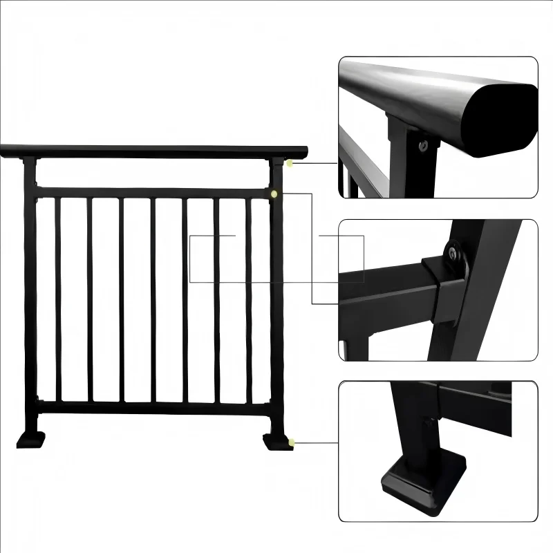 custom.Galvanized Steel Stair Railing and Stair Handrail System Indoor and Outdoor Safety with Modern Design
