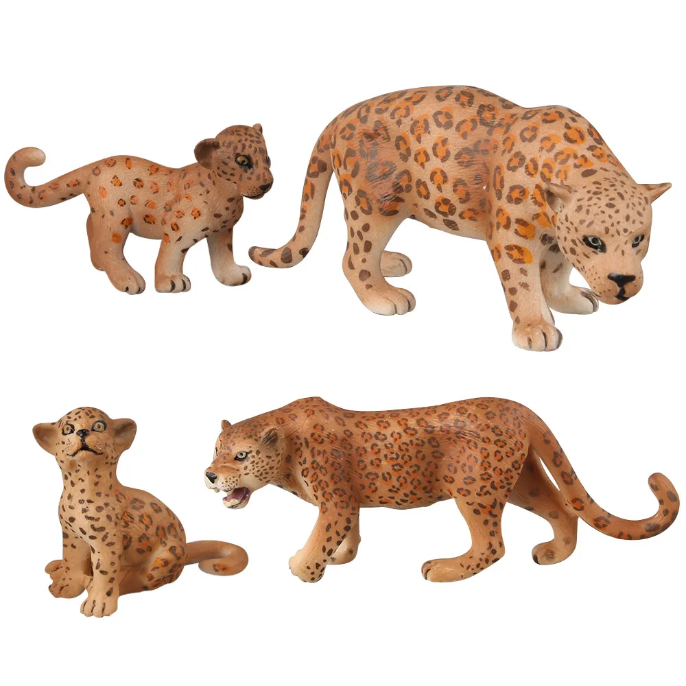 Simulation Animal Leopard Cognitive Model Micro Ornaments Plastic Handicraft Scene Decoration Gift A0140