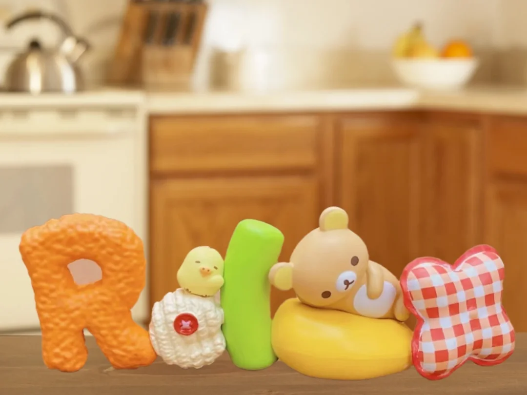 Re-ment fácil urso palavra coleção cena em miniatura decoração caixa versão inglês ovo cego brinquedo comida jogar figuras colecionáveis
