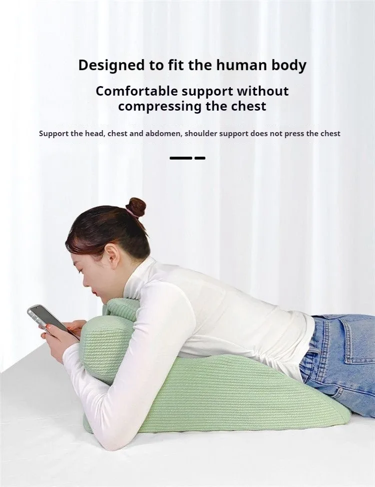 Face Down Pillow Home Massage Pillow Comfortable Ergonomic Bed Wedge Support Pillow Cushion with Neck Support for Sleeping