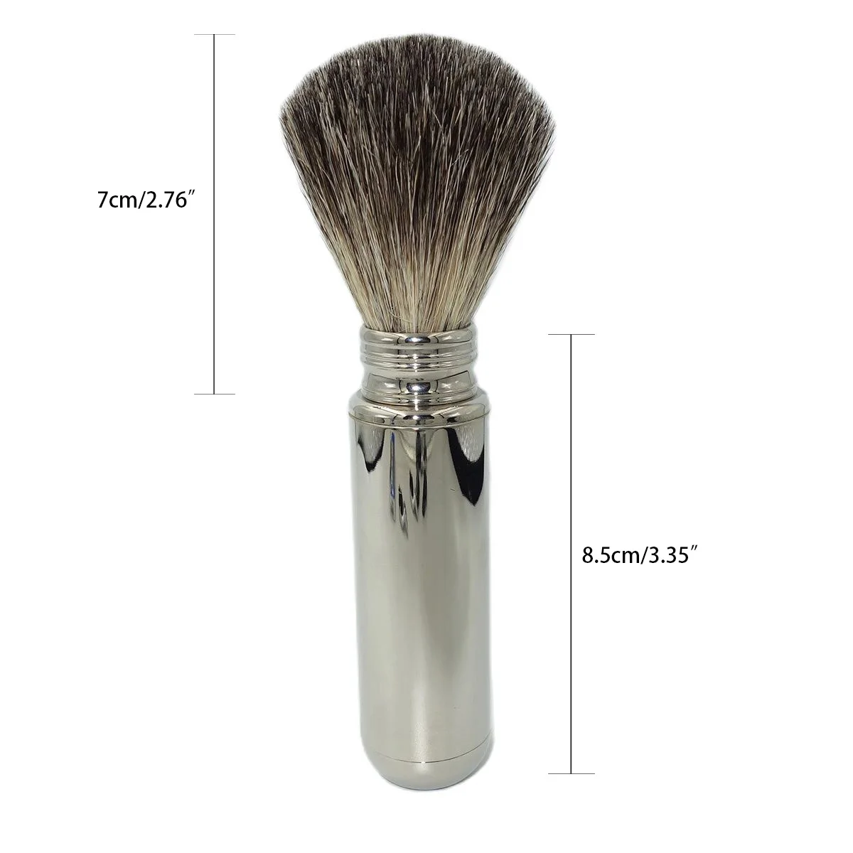 Men's Mustache Shaver Badger Hair Brushes Aluminium Tube Holder for Travel Gift Set and Barber Beard Tool