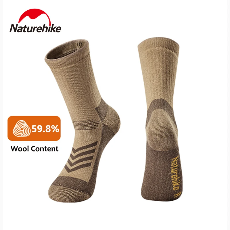 

Naturehike Shock-absorbing Wool Socks Comfort Fit Performance Athletic Socks Outdoor Trekking Mid-calf Sports Socks Fashion