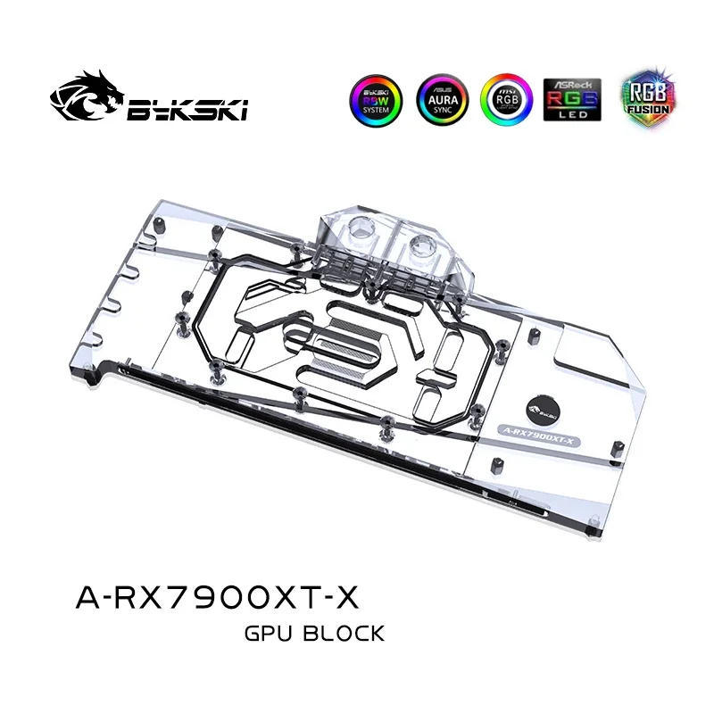 Bykski GPU Block for AMD Radeon RX7900XT Reference Edition Video Card Water Cooling / Full Cover / Copper Radiator A-RX7900XT-X