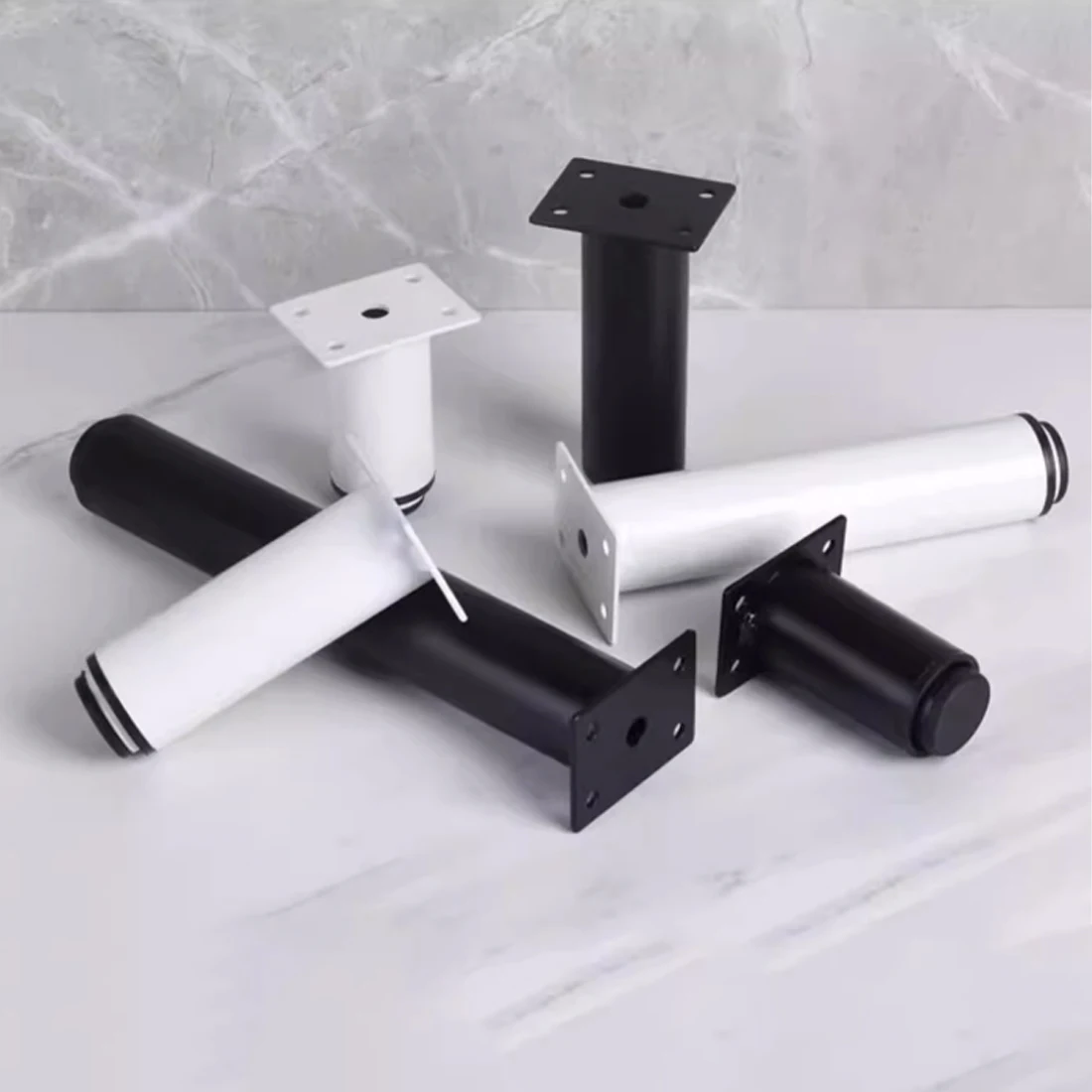Adjustable Height Furniture Support Legs Black White Metal Adjustable Furniture Legs Furniture Hardware for Bed/Sofa/Cabinet
