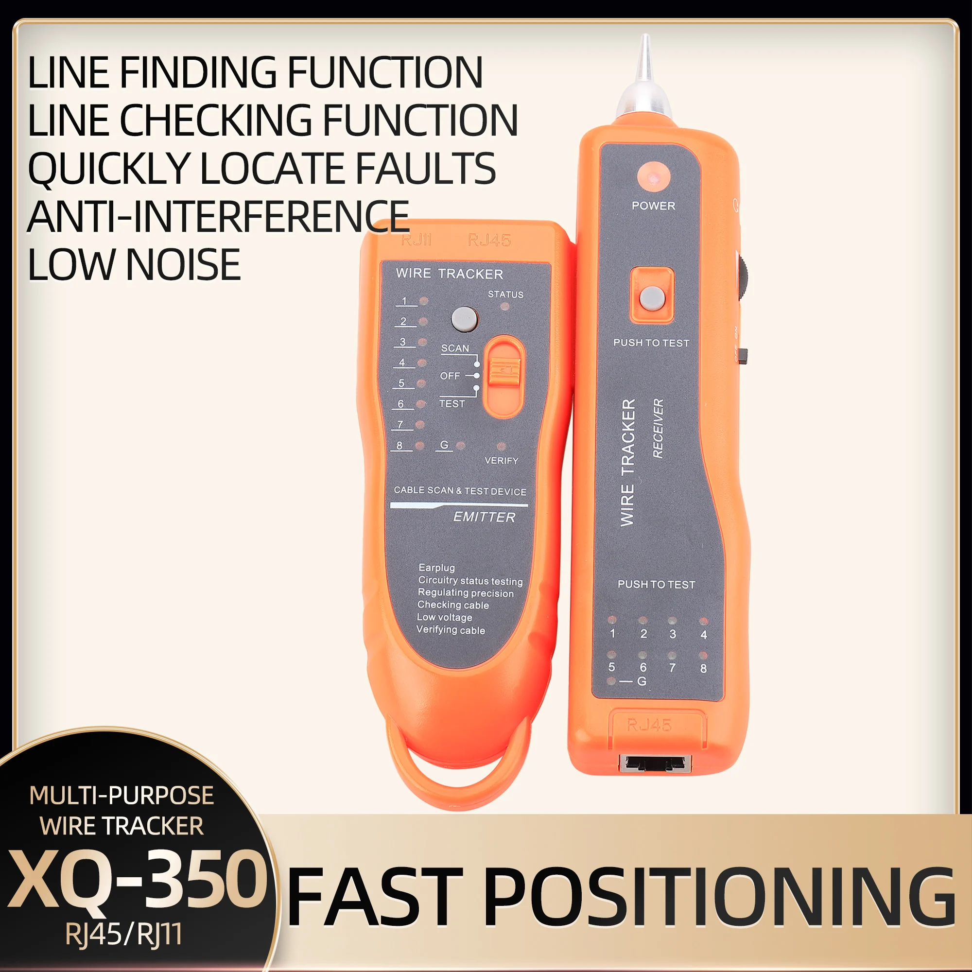 

XQ-350 Network Lan Cable Tracker Tracer RJ45/RJ11 Finder Generator Tester Diagnose Networking Test Tools