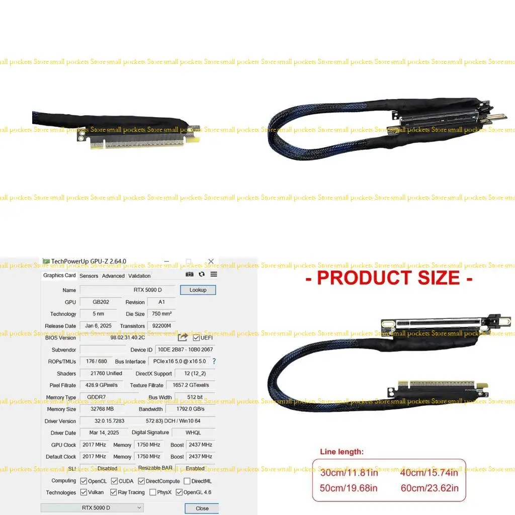 

R1WD 270 Degree Angled PCIe 5.0 x16 Graphics Card Cable Braided Durability 64GT/s