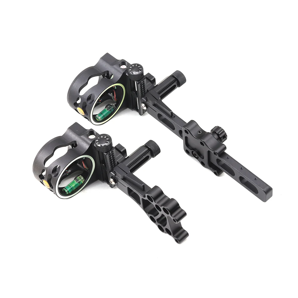 New Archery Bow Sight 5 Pin Aiming Scope for Compound Bow 4 Way Adjustable 0.019 Fiber Optic Bow and Arrow Archery Accessories