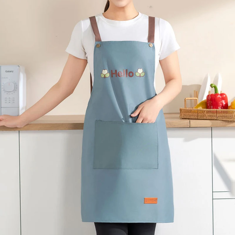 Avental de cozinha à prova d'água, à prova de óleo, conveniente, bolso, chef, cozinha, homens, mulheres, barista, manicure, trabalho, uniforme de garçom