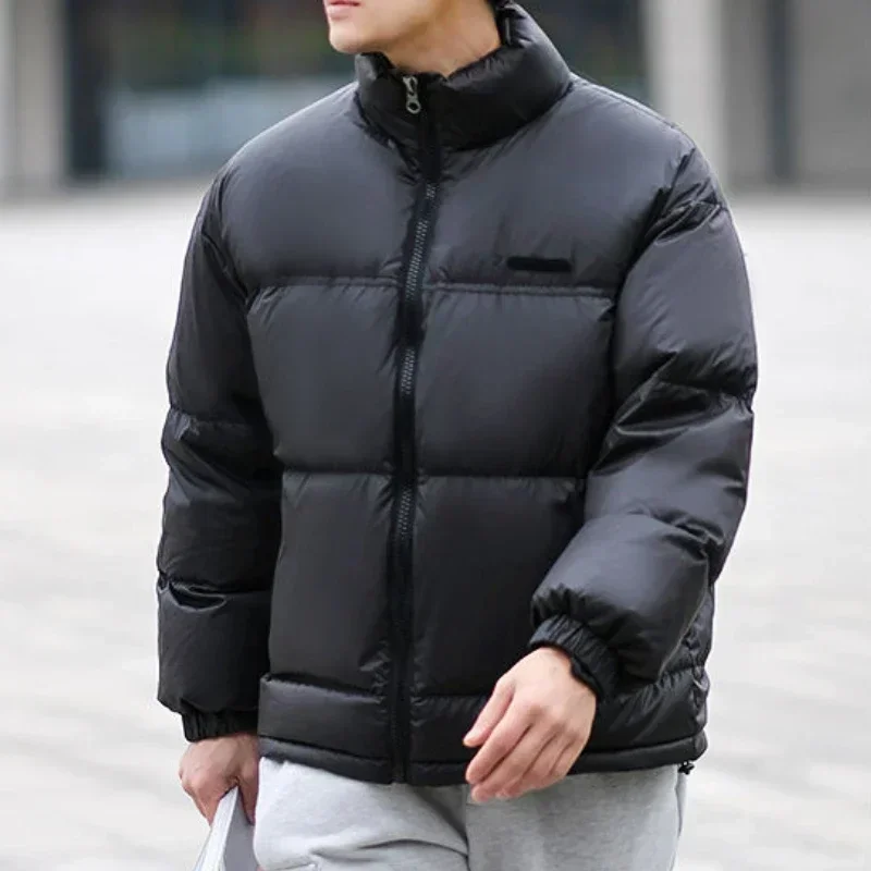 Solid Color Thick Jacket Man Trend 2024 Warm Winter Coat for Men On Offer Cold Clothing Fashion Luxury Padding Y2k Joker Stylish