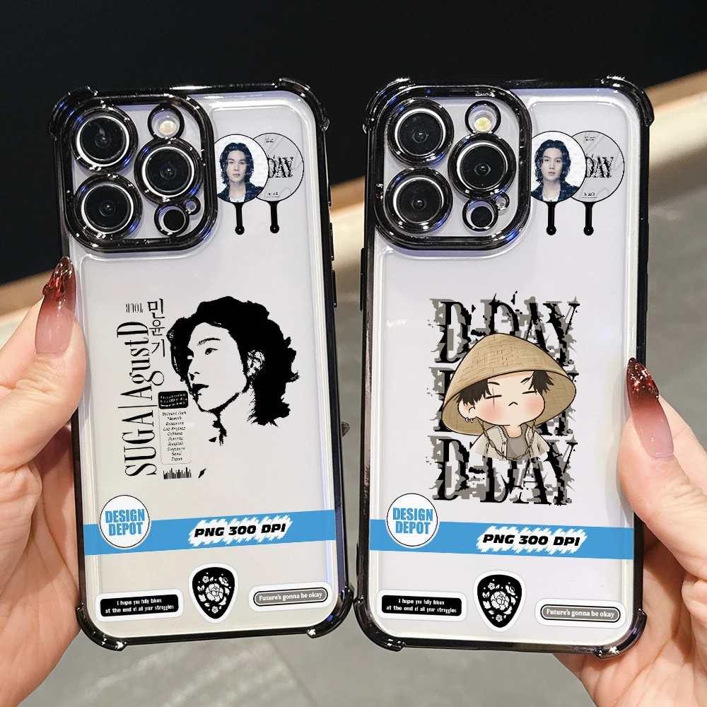 S-SUGA A-Agust D funda de teléfono con revestimiento para Samsung S25 S24 S23 S22 S21 S20 FE Note20 Edge Plus Ultra 4G 5G Airbag anticaída