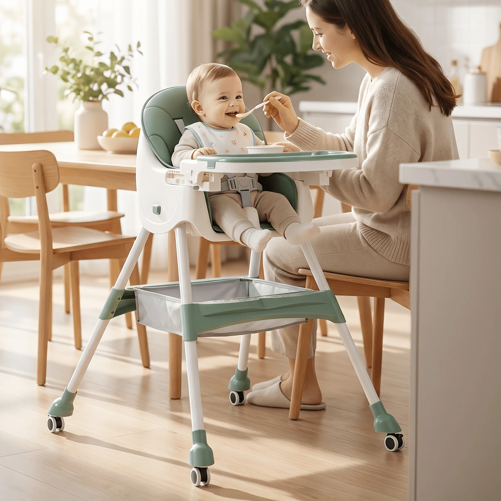 1pc Children's Multi-functional Dining Chair, Adjustable Children's Dining Chair Home Portable Dining Table Rocking Chair