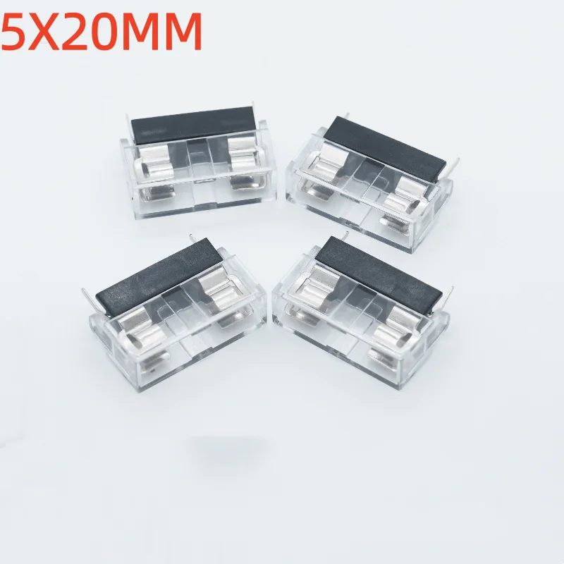 10pcs PTF-15 Flame retardant and temperature resistant 5X20MM safety socket with cover transparent black base