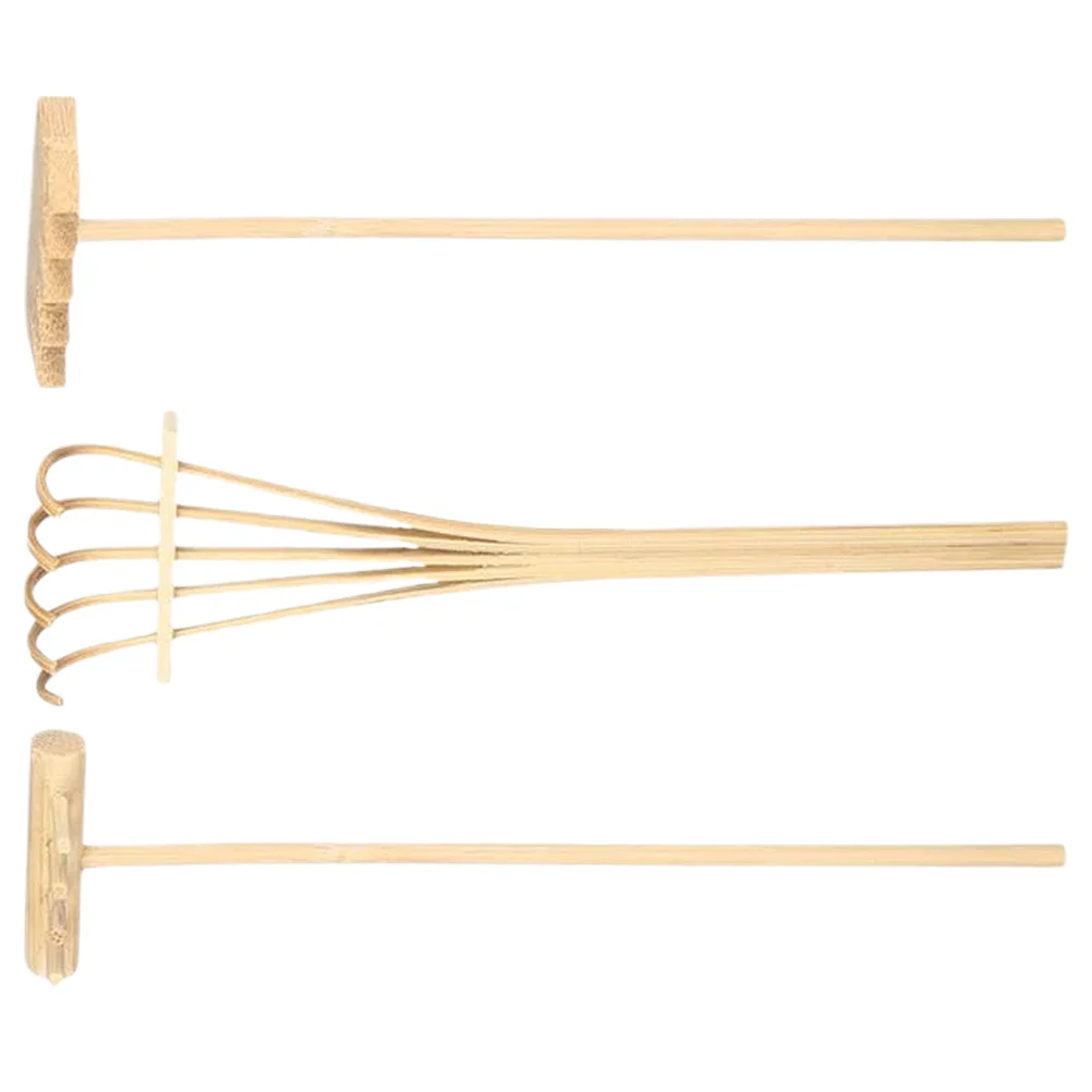 3 pezzi mini plastica rastrelli da giardino Zen set di rastrelli per vassoio di sabbia per la decorazione del desktop dell'home office rastrello da giardino Zen rastrelli di sabbia per meditazione