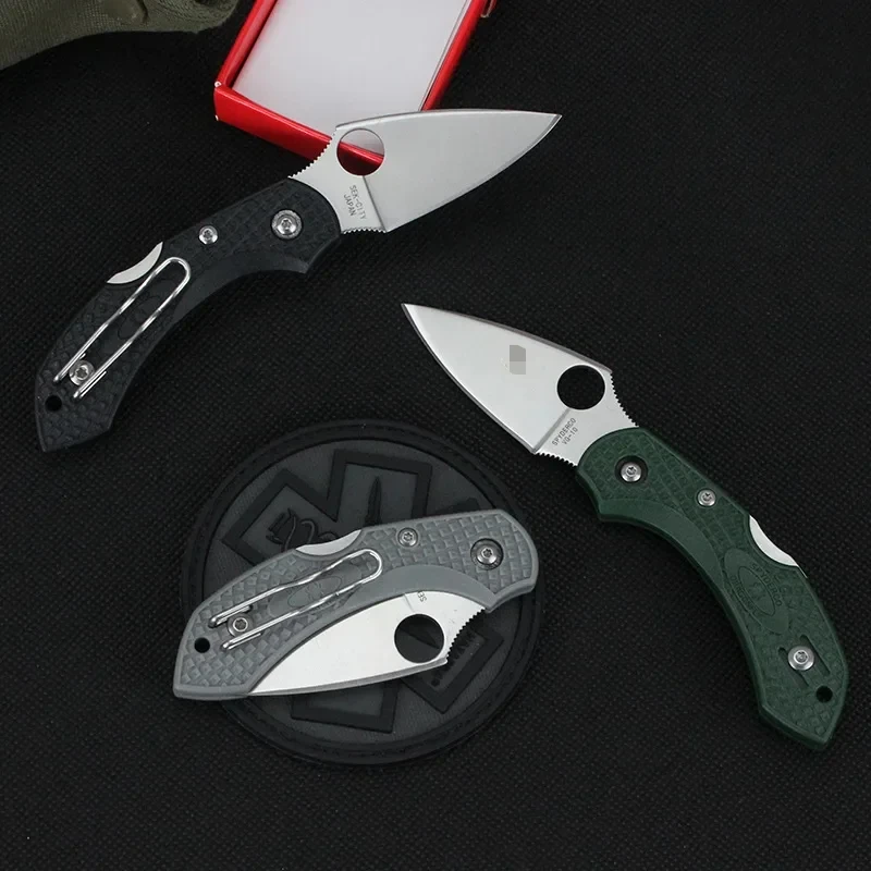 5Cr15Mov High Hardness 56HRC Folding Knife SPC28 Nylon Fiber Handle Outdoor Portable Multi-function Folding Knife with SPC Logo