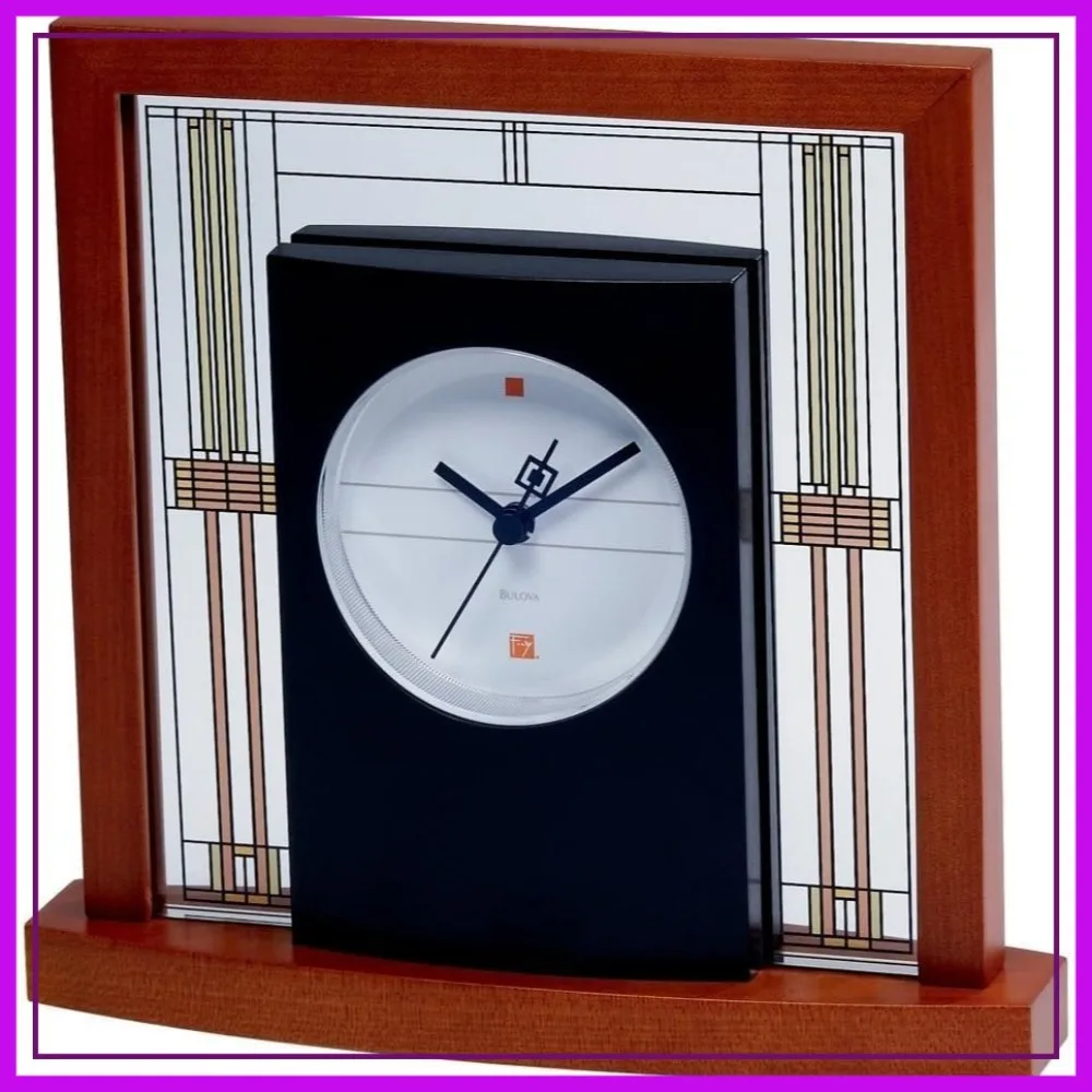 

Vintage Table Clock Frank Lloyd Wright Design with Quartz Movement