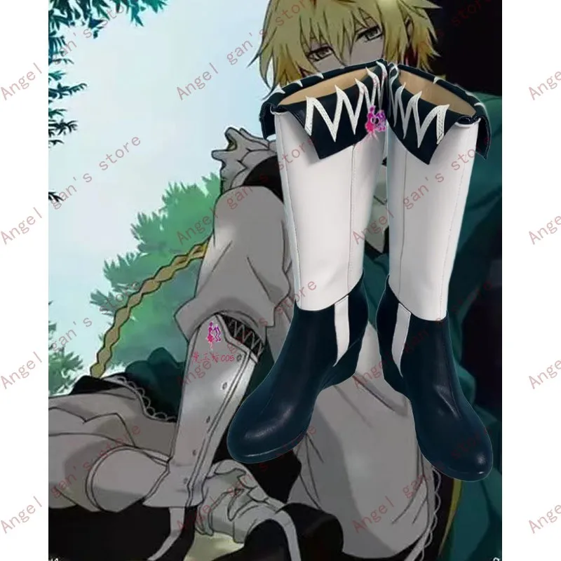 

Костюм для косплея Pandora Hearts Jack Vessalius, черно-белые ботинки ручной работы из искусственной кожи для рождественской вечеринки, Хэллоуина