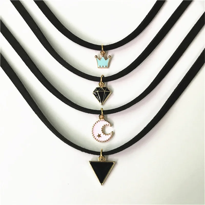 Hot Sale Retro Gothic Choker Necklace Collar Punk Black Velvet Suede Women Short Necklace Chain Jewelry Bijoux Wholesale Cheap