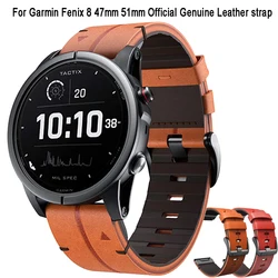 QuickFit 26/22mm Official Genuine Leather Wrist Strap For Garmin Fenix E 8 51MM 47MM/7X 7 6 6X/Epix 2 Watch Band Accessories