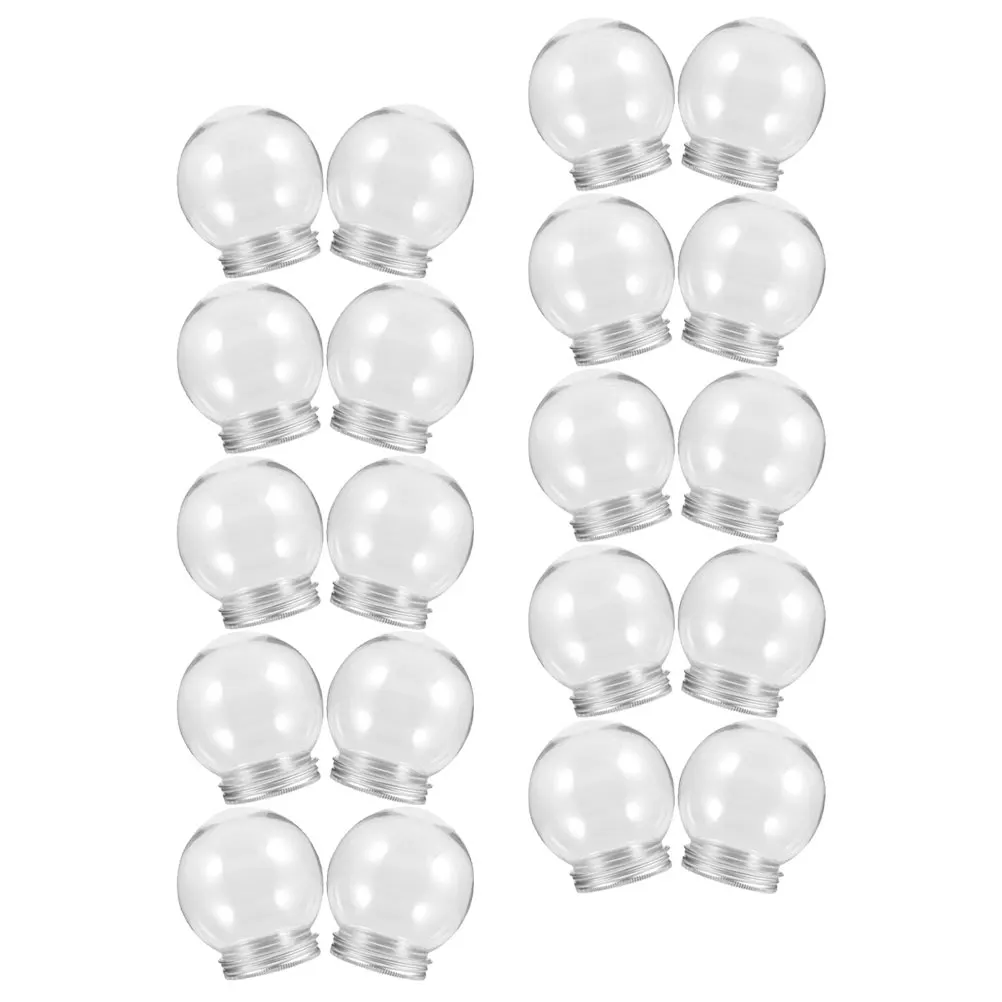 

20pcs Clear Plastic Candy Bottles 150ml Mini Snow Globes Aluminum Lids DIY Crafts Christmas Decorations Empty Water Globes