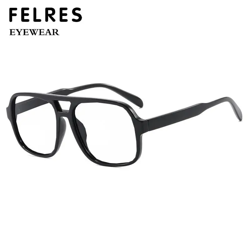 Large Frame Fashion Men Anti Blue Light Myopia Glasses Pilot Women Finished Prescription Glasses Negative Diopter -0.5 -1.0