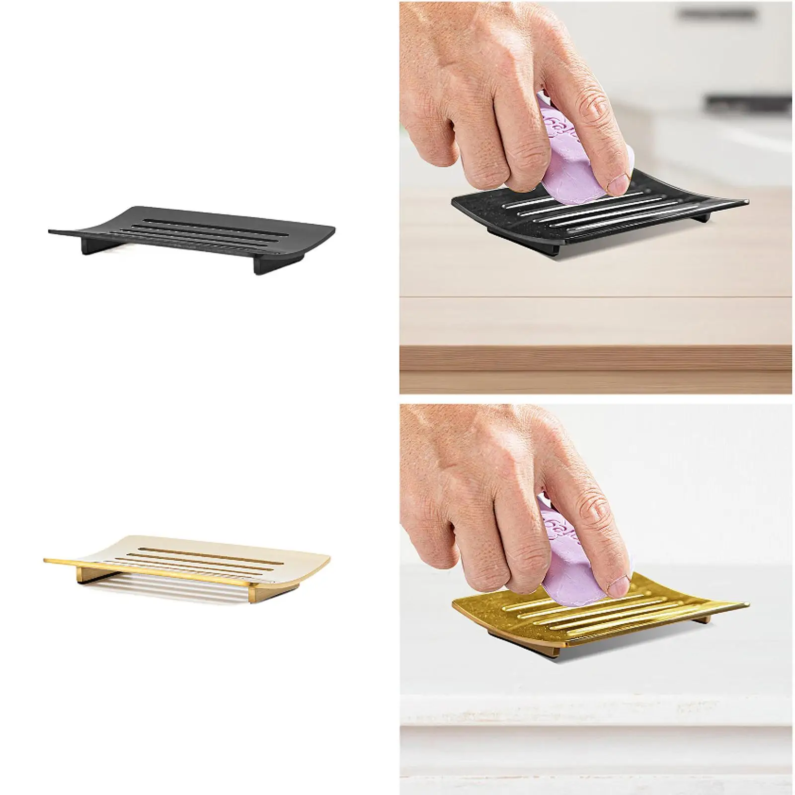 Self Draining Soap Dish Stainless Steel Soap Holder for Shower Bathroom Kitchen Countertop with Anti Slip Soap Tray Easy Clean Self Draining Soap Dish Stainless Steel Soap Holder for Shower Bathroom Kitchen Countertop with Anti Slip Soap Tray Easy Clean