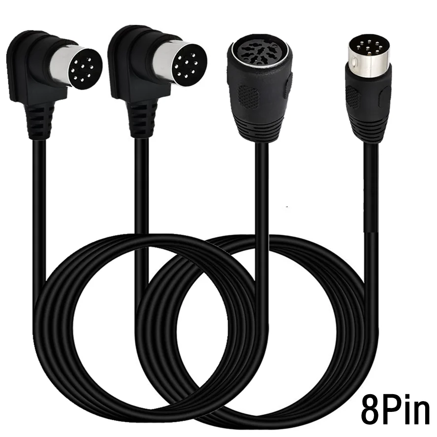 3m Double Elbow 8 Pin DIN Male to Male Female Speaker Audio Cable for Surveillance Automotive Computer Television Precision