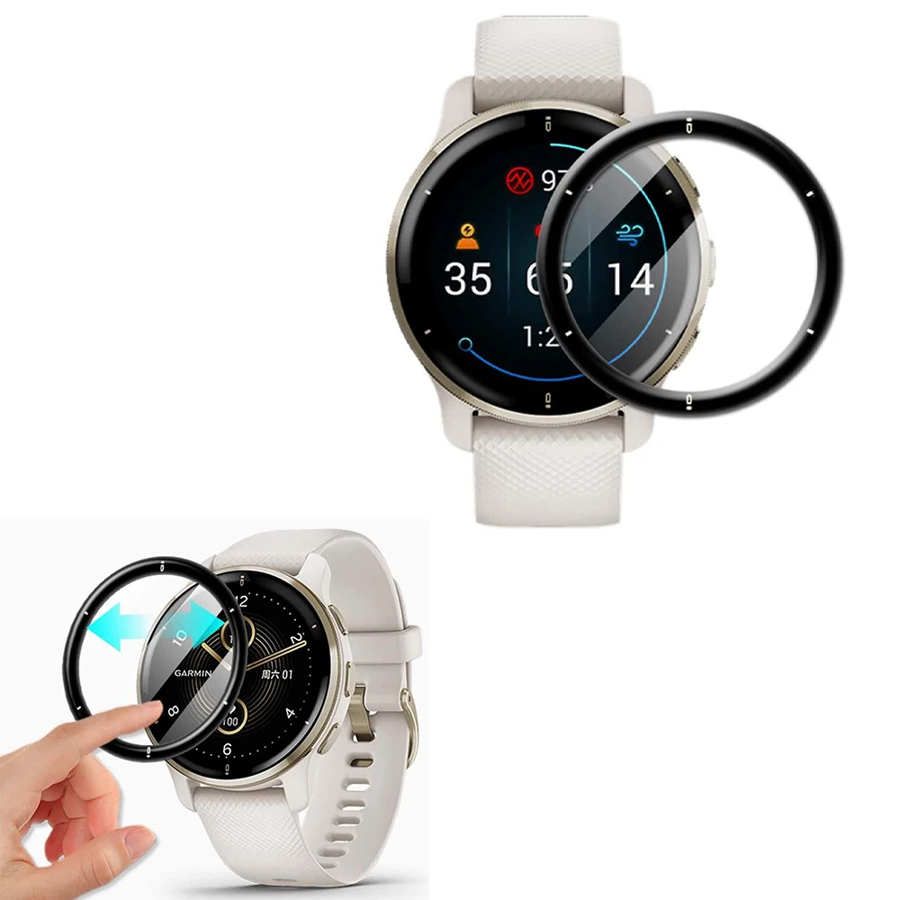 2Pcs Screen Protector Film For Garmin Venu2 Plus Anti-scratch HD 3D Curved Composite Film Smartwatch Protection Accessories