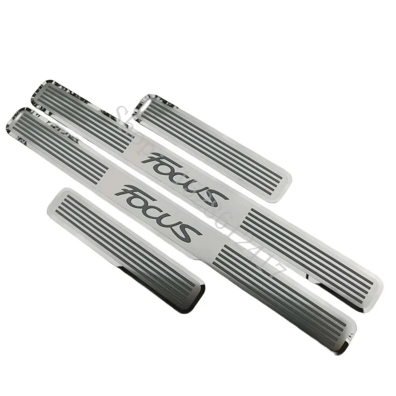 For Ford Focus 2 Focus 3 Mk3 2009 2010-2024 Stickers protector Door Sill Scuff Plate Threshold Welcome Pedal Car Accessories