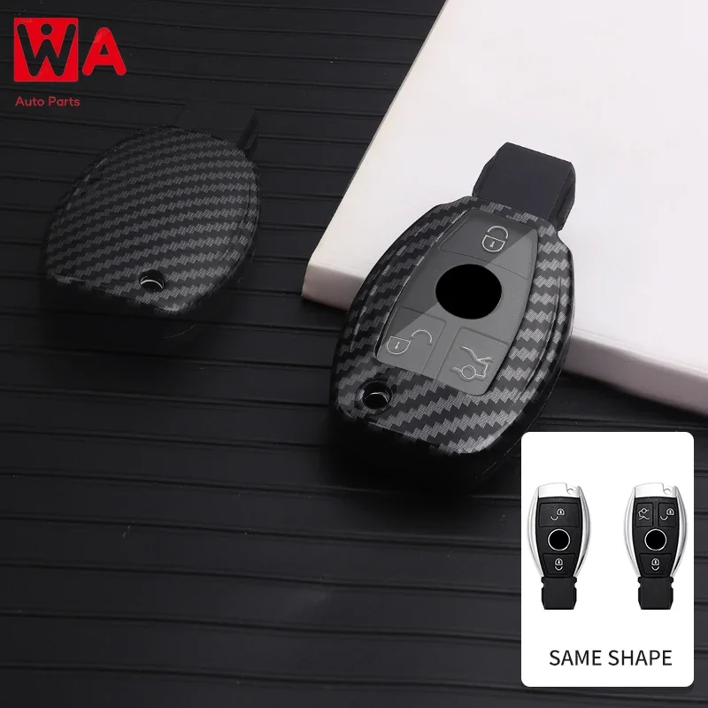 

Carbon Fiber Car Remote Key Case Bag Shell For Mercedes Benz B A C E S Class CLE GLC CLA GLS W177 GLB W205 W222 W213 X167