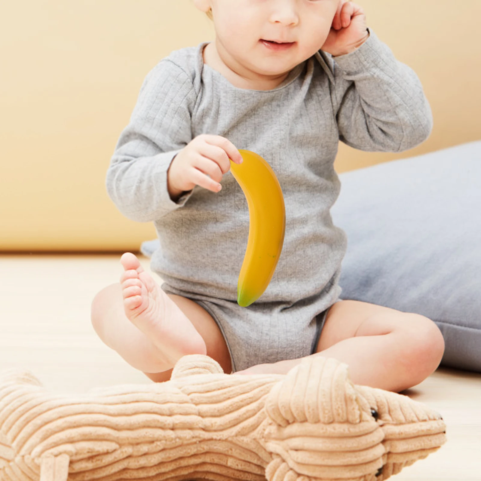 2 pçs auxiliares de ensino de frutas crianças musical shaker brinquedo instrumento percussão em forma de fruta aprendizagem precoce brinquedo plástico