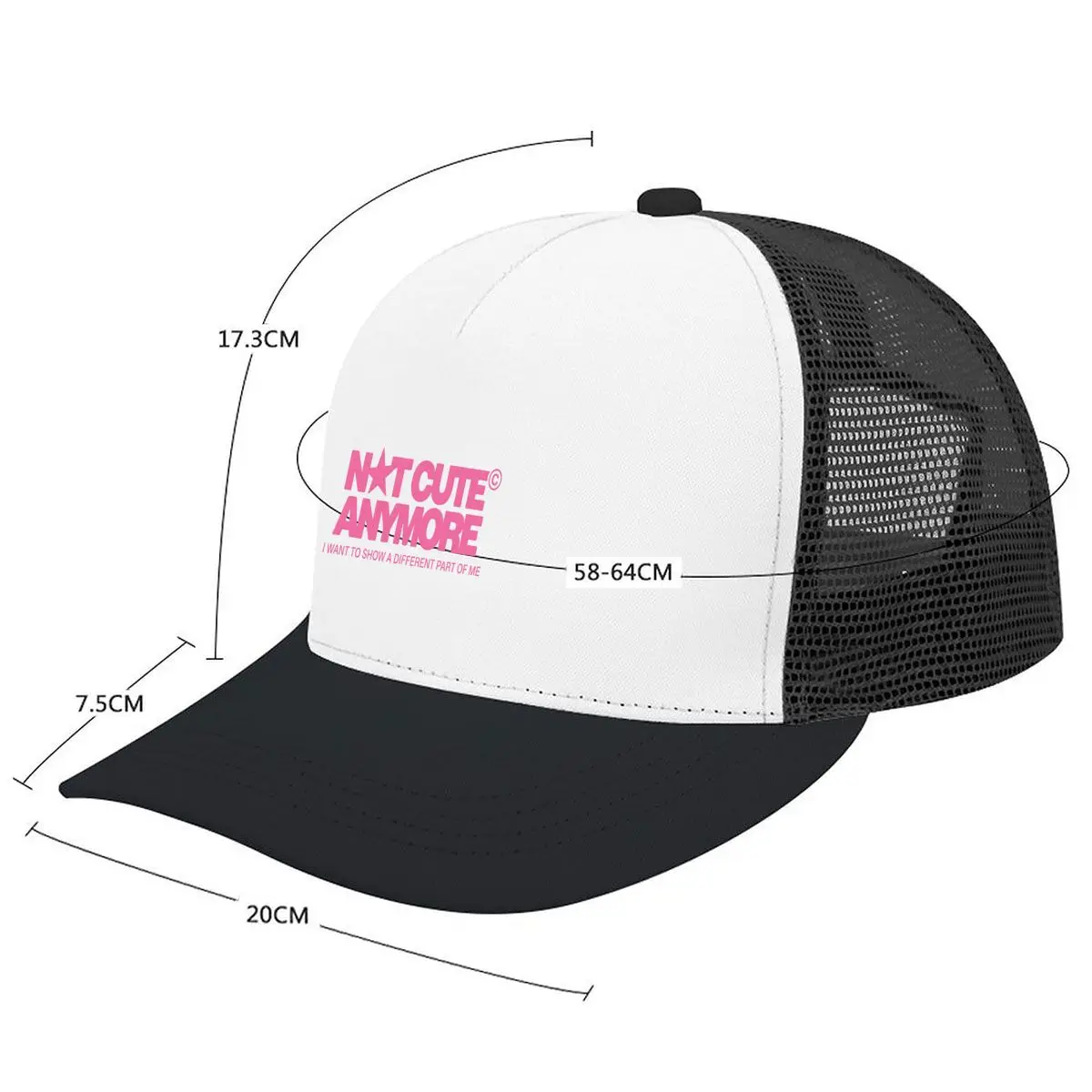 Illites Not Anymore Want Different Lettering Design Mesh Baseball Cap Casual Hat For Womens Unisex Female