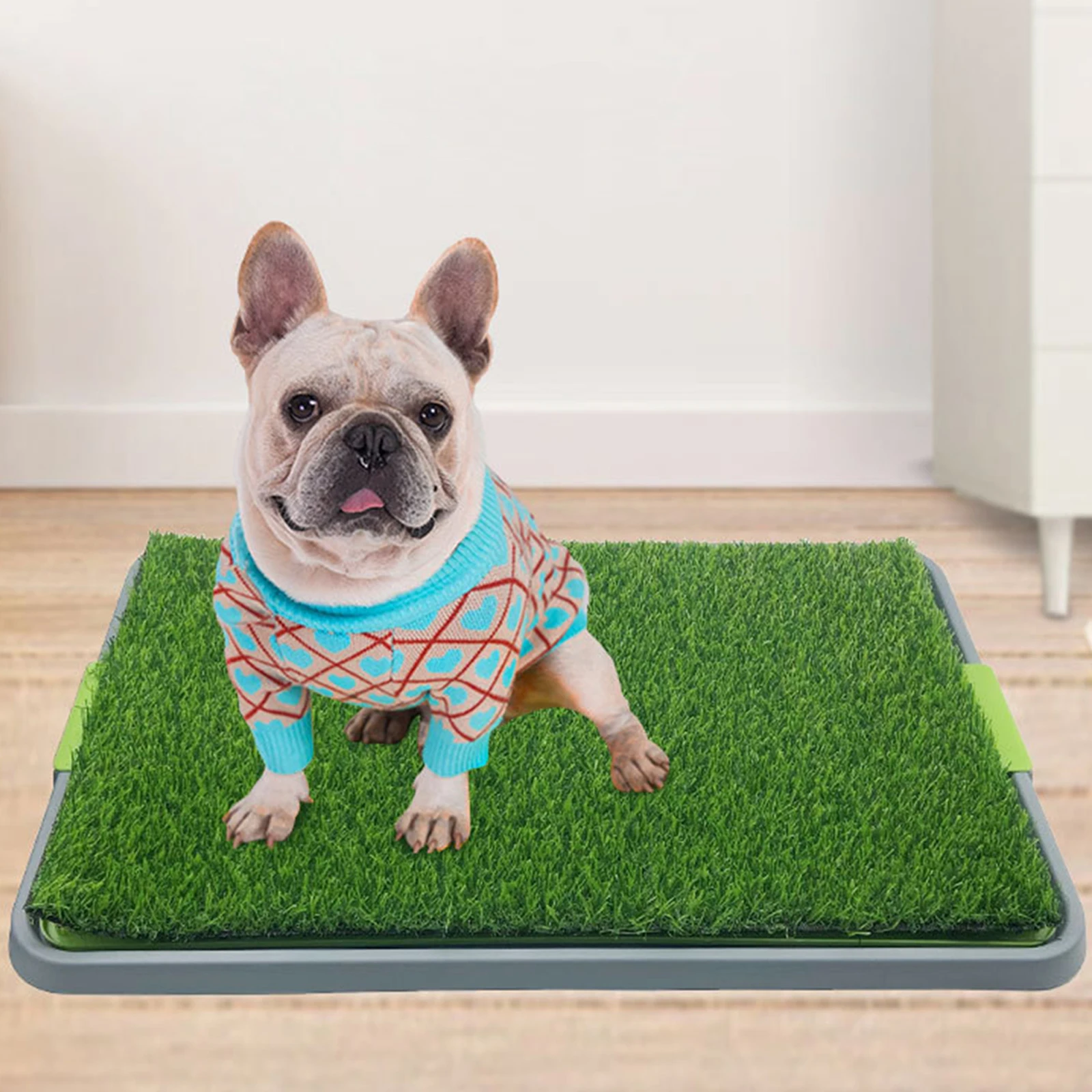 Image of Pet Dog Wc Cane Vasino Pan Erba Artificiale Pipì Pad Rimovibile Anti-Spruzzi Lavabile Riutilizzabile Cucciolo Addestramento Vasino Pad cod004