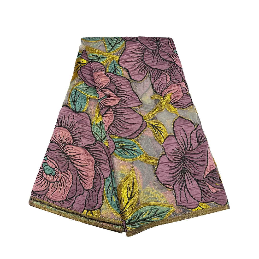 Newest Embroidery Tissue Cord Lace Material African Lace Fabric 5 Yards Fashion Mesh Milk Silk Cord Lace Fabric For Party Dress