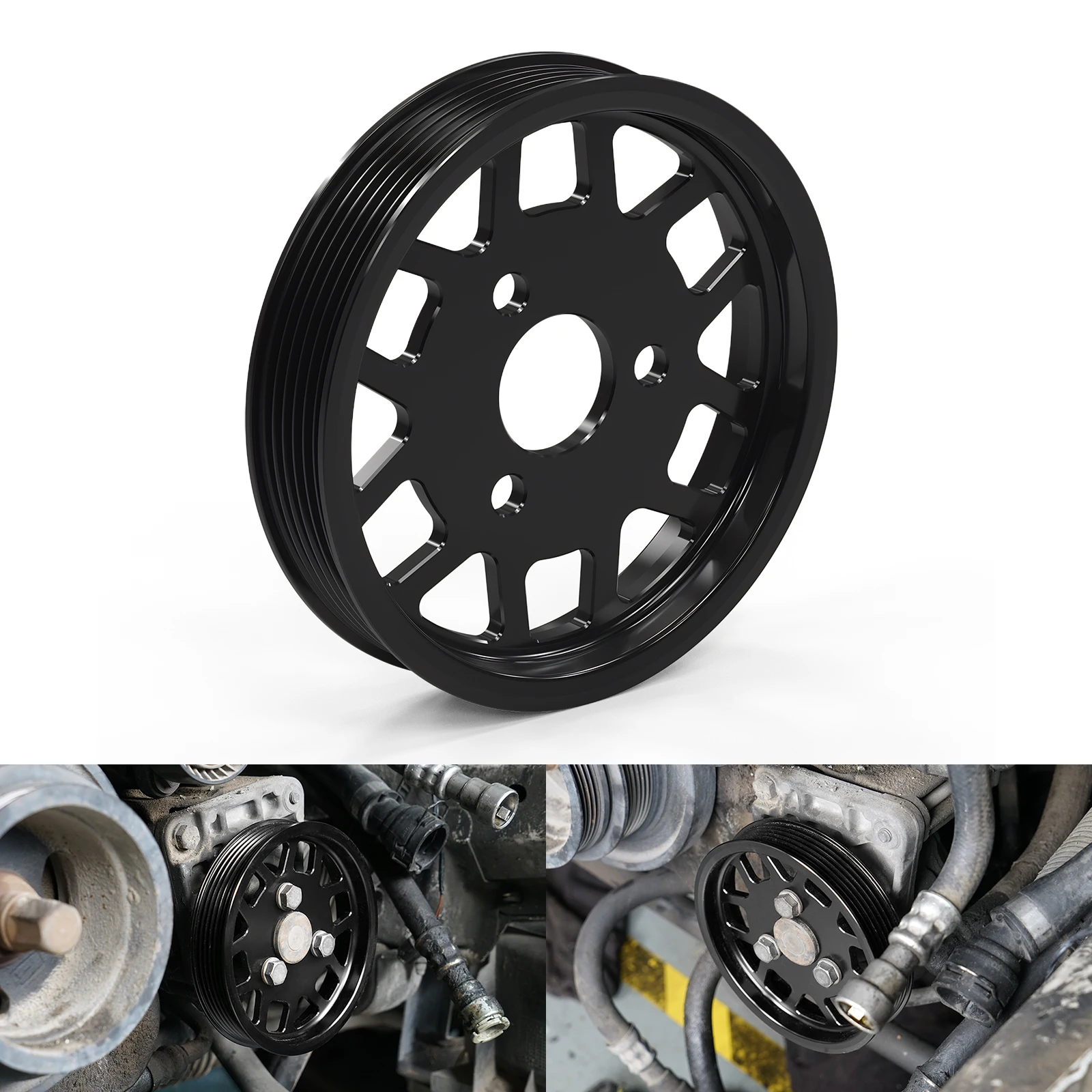 For M52 M54 Engine Aluminum Power Steering Pump Pulley For BMW E36 E46 E39 E53 X5 Z3 Z4 Replaces 32421740858