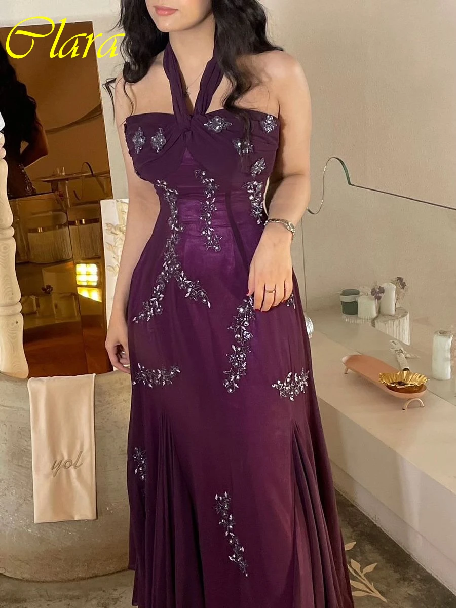 

Customized A-Line Halter Elegant Formal Evening Dress Fashion Modern High Quality Celebrity Gowns Temperament Party Dress
