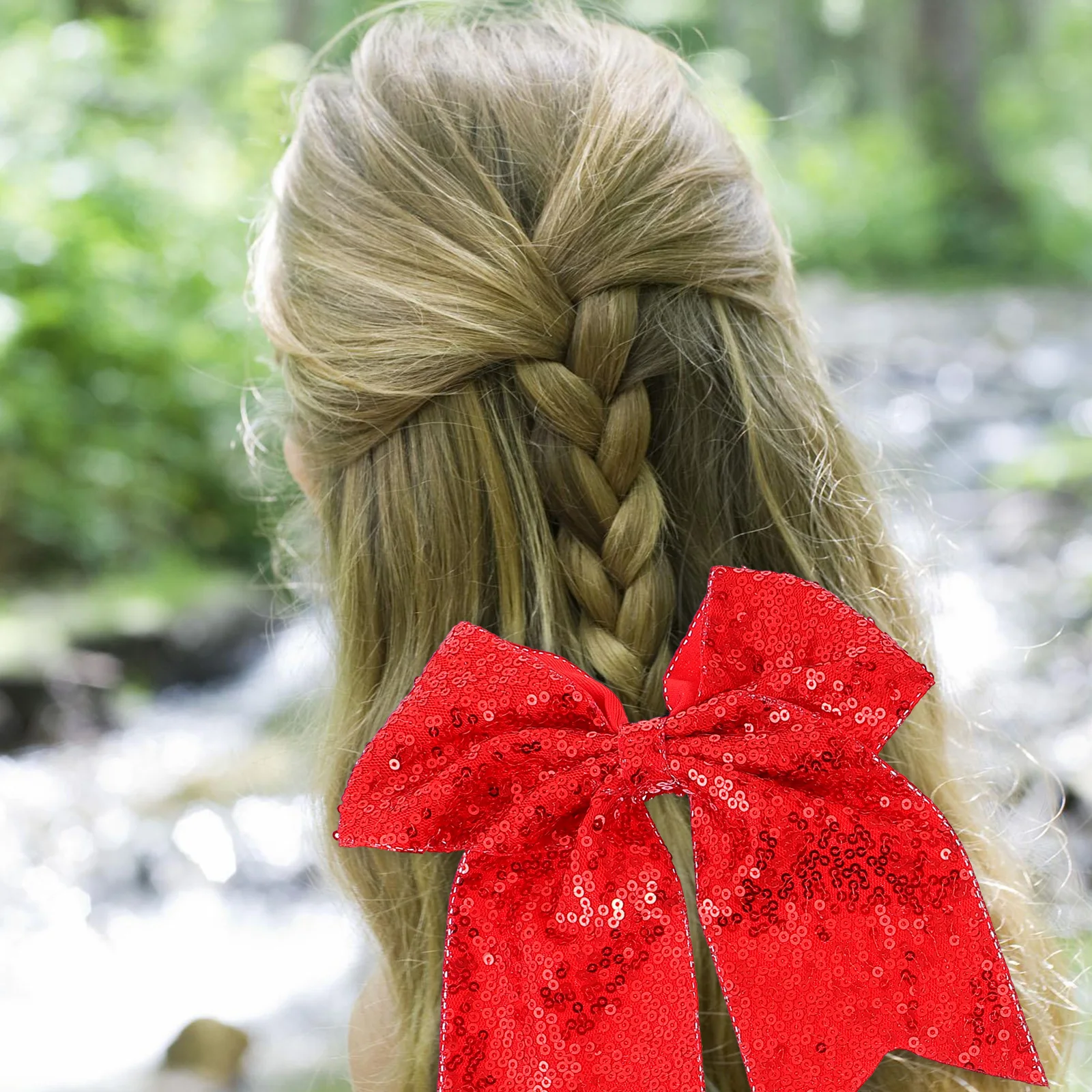 

3pcs Sequins Hair Bow Halloween Ponytail Holder Women Girl Accessories Glitter Bow Tie Party Cosplay Costume Masquerade