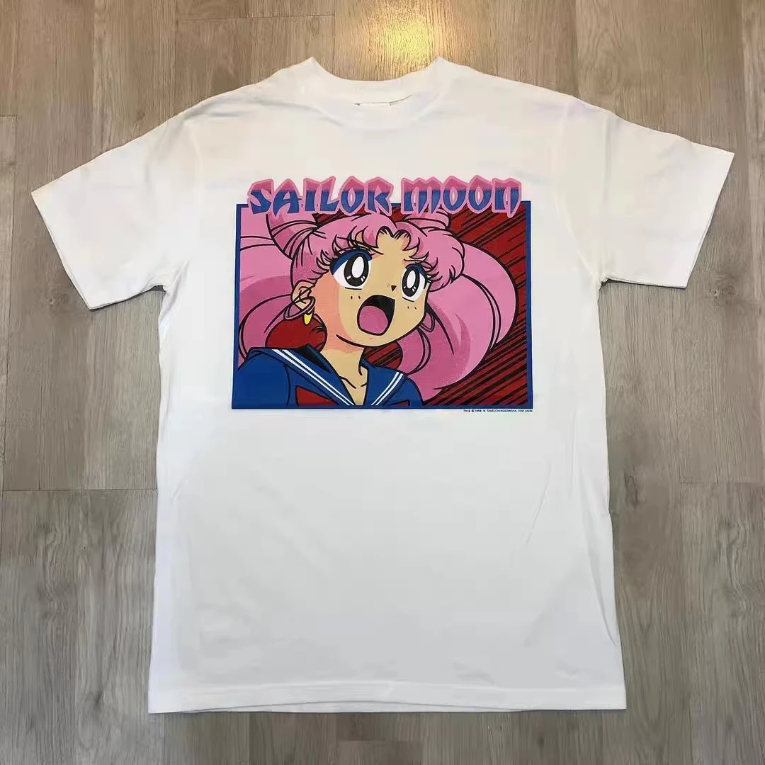 Sailor Moon Anime Couple T-shirt Cotton Graphic Tee Men Women Summer Streetwear